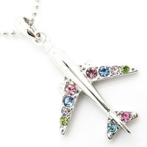 Flight Attendant Airplane Jet Necklace Pendant